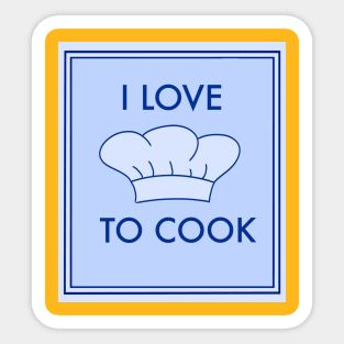 I love to Cook illustration Sticker